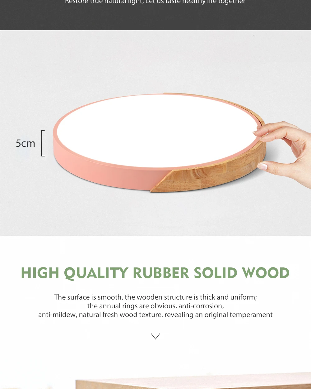 Lâmpada do Teto Levou as Luzes do Tecto Tecto de Madeira Ultra fino de Alta cm de Diâmetro Nordic Dimmable de Madeira Redonda 30 60 Tamanho 5 7 Cores Ferro Arte Macaron 4 Cheap Luzes de teto
