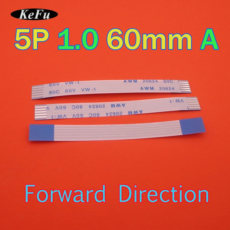 5pcs New FFC FPC flat flexible cable 1.0mm pitch 5 pin Forward Length