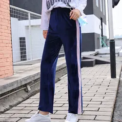 S-5XL модные Высокая Талия Пот Штаны для женщин; Большие размеры свободные широкие брюки Штаны Повседневное эластичный пояс со вставками