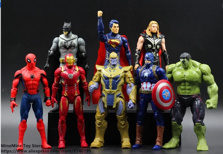 

DISNEY Marvel Avengers 8 pcs/set Thor Hulk Iron Man Action Figure Anime Mini Decoration PVC Collection Figurine Toy model gift