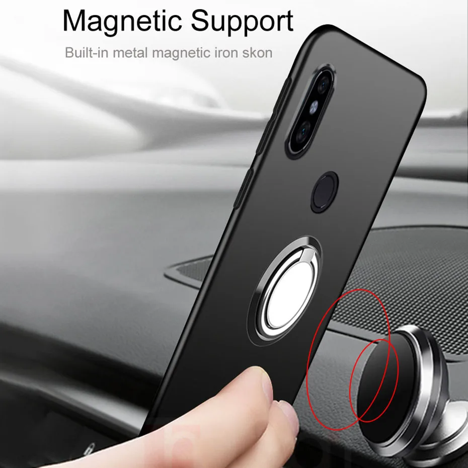 Case For Xiaomi Redmi Note 5 Pro Note 5A Prime Cases Ring Stand Holder Matte Silicone Case For Xiaomi Redmi 5 Plus Redmi Note5