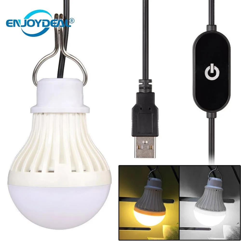 5V LED Touch Dimming Bulb 5W LED USB Bulb Outdoor Emergency Light Warm
