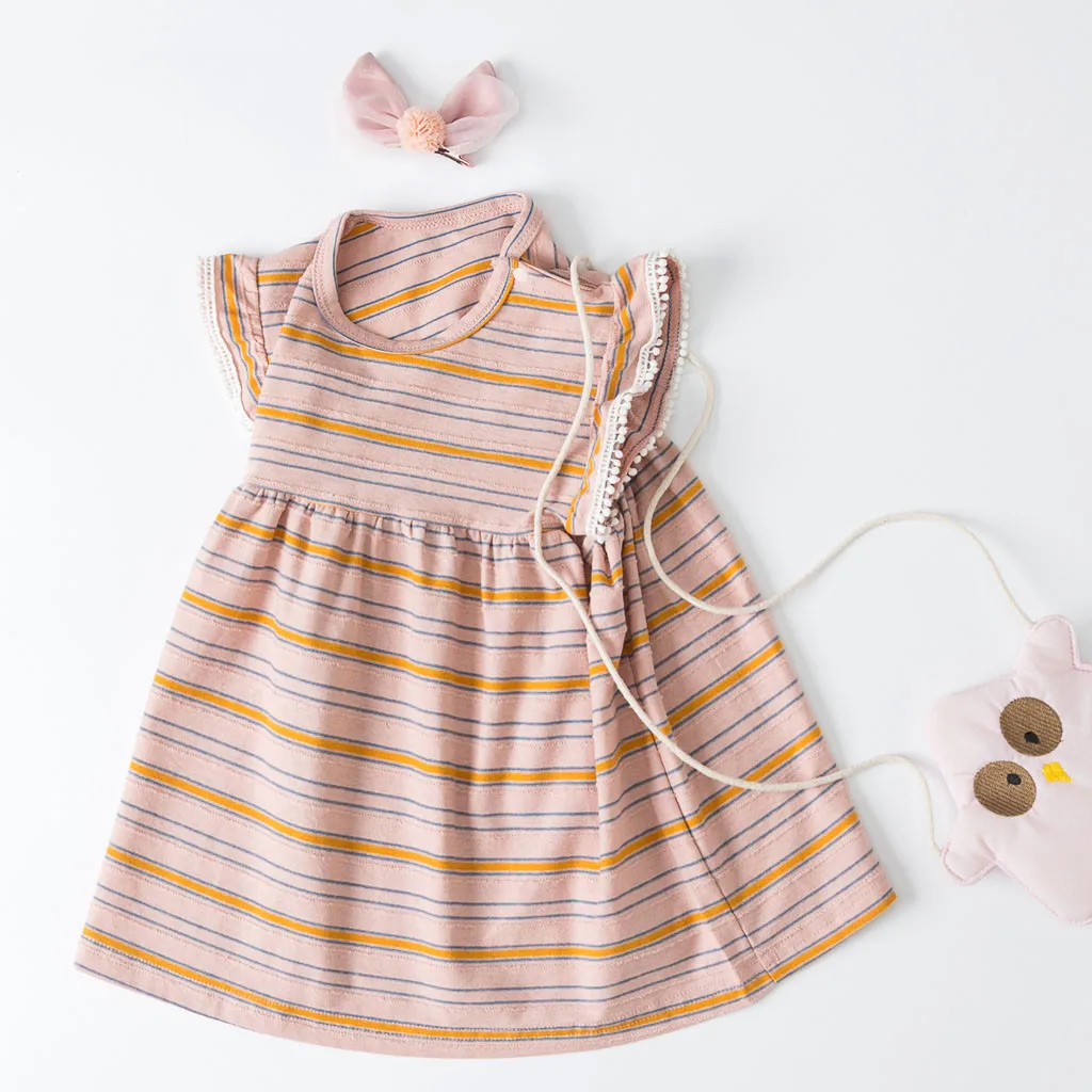 

Baby Kids Girl dress Toddler Striped Sleeveless newborn dresses for baby girls clothes Party Princess Dresses Children Costume