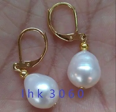 

charming AAA 10-12mm white south sea natural pearl earring