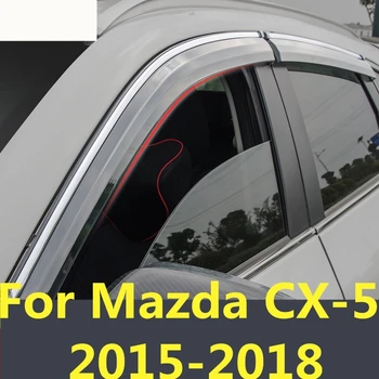 

For Mazda CX-5 CX5 CX 5 2015-2018 Chrome Car Window Sun Vent Visor Rain Guards Sun/ rain Shield accessories Interior ecoration