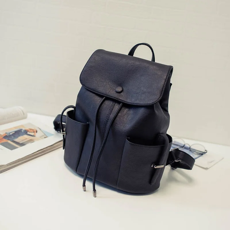 Women backpack Vintage Candy Color Stylish Bookbag Women Leather Backpack Female Shoulder Bag Travel Back Pack Mochila