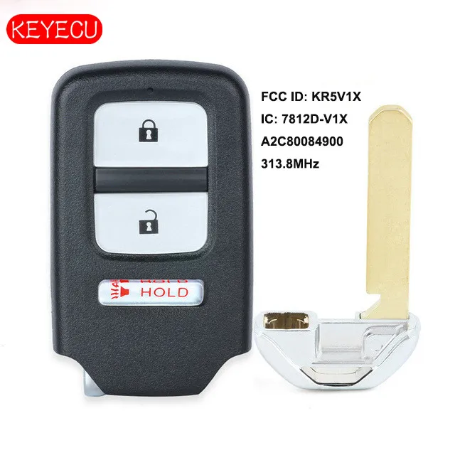 

Keyecu Remote Control Car Key Fob 313.8MHz D47 for Honda Fit 2015-2017 HR-V 2016 FCCID: KR5V1X - A2C80084900