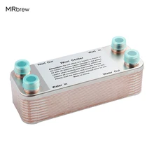 20 пластинчатый чиллер сусла, пластинчатый теплообменник, 304 из нержавеющей стали, пивоваренный чиллер, 1/" Садовый шланг резьба