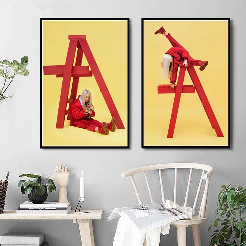 

Poster Prints Billie Eilish Music Album Don't Smile at Me Pop Star Canvas Art Painting Wall Pictures For Living Room Home Decor