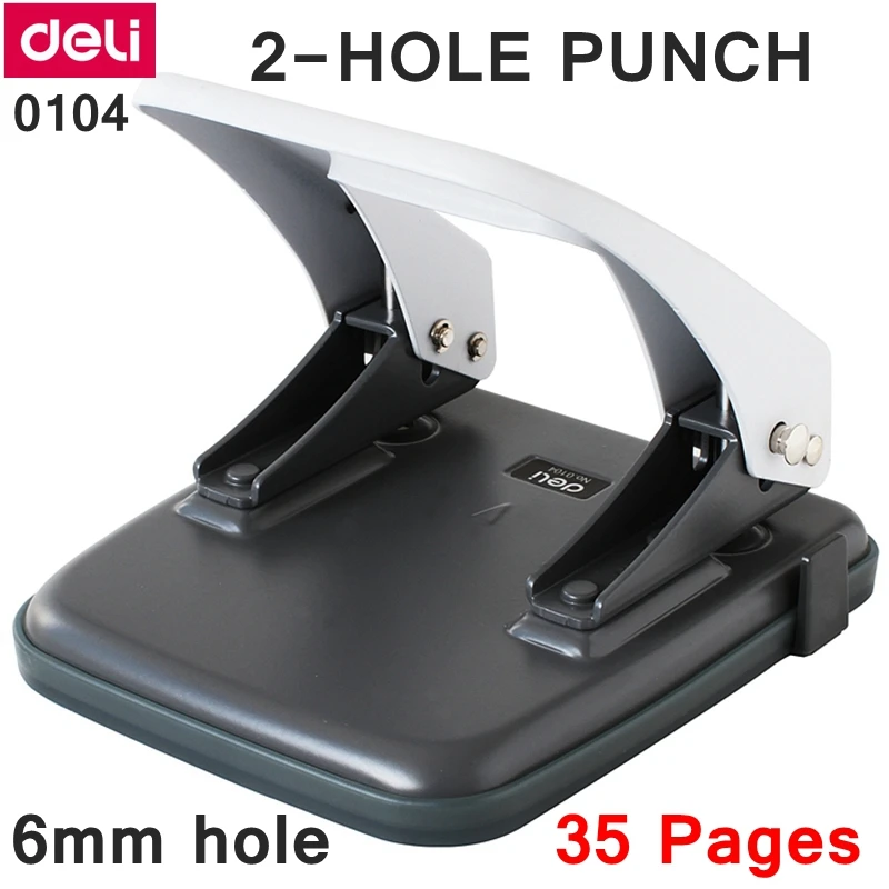 Deli 0104 Office Desk 6mm 2 Hole punch binding hole punch two holes distance 80mm punch papers