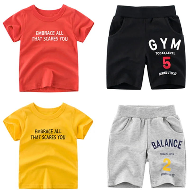 2019 طفل رضيع ملابس الصيف المولود الجديد الفتيان الملابس مجموعة القطن الطفل ملابس رسمية (قميص + السراويل) منقوشة الرضع الملابس مجموعة