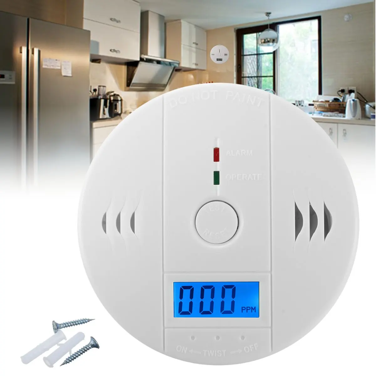 

Kitchen Home CO Carbon Monoxide Poisoning Smoke Gas Sensor Warning Alarm Detector Carbon Monoxide Warning Detector Alarm