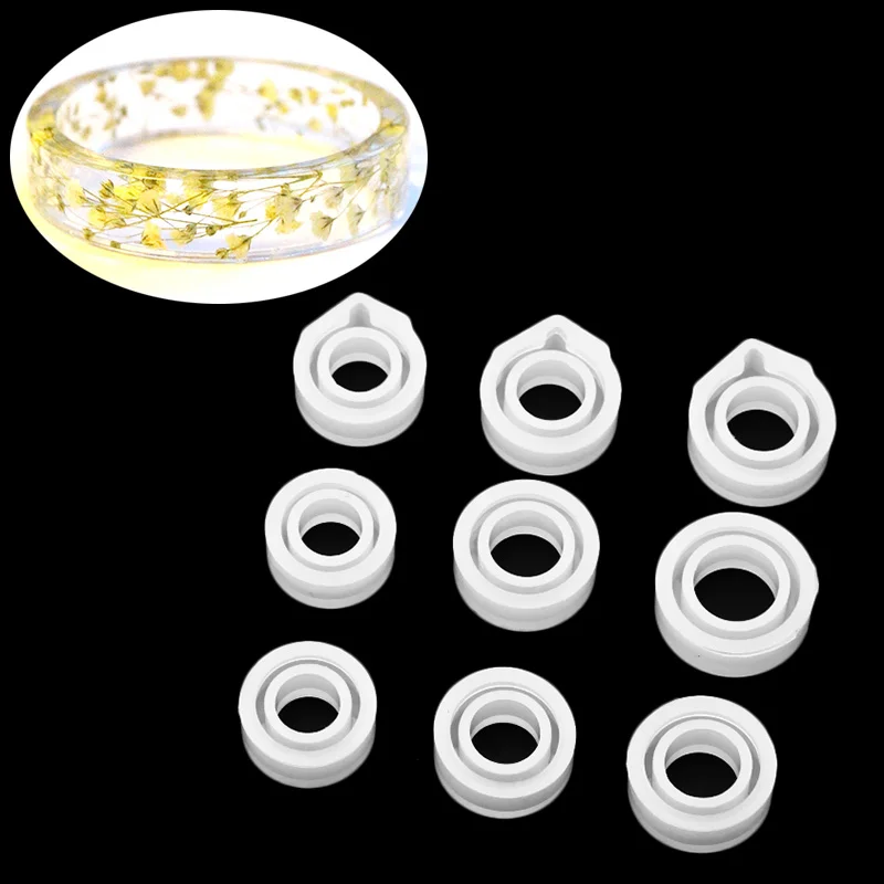 

Silicone Ring Mould Handmade Decoration Jewelry Rings Craft Circle Design Resin Casting Mold Making Tools Equipments CX17