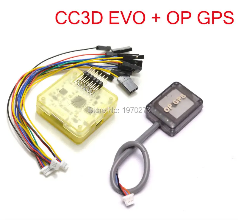 CC3D EVO Flight Controller Openpilot With yellow Case + Mini OP GPS For