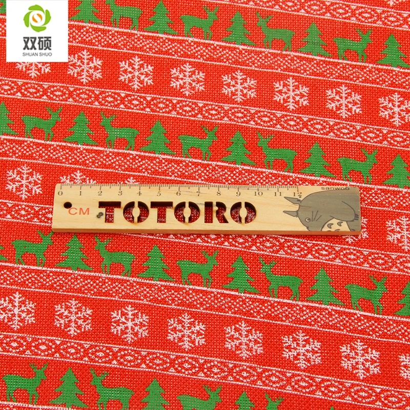 ShuanShuo Imitation Linen Fabric For Christmas DIY Decoration Hat Bag Bell Doll Stocking Precut Bundle 15 Kinds color 20X24CM
