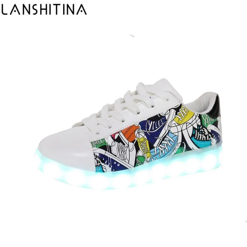 

2017 LED shoes 8 Colors chaussures Unisex usb Charging Led Lights shoes Emitting Luminous Men couple Sneakers dance Casual Shoes