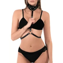 Сексуальный женский кожаный ремень безопасности тела Связывание регулируемой клетки Бюстгальтер белье Панк Танец Вечеринка клуб вечерние фестивальный Топ