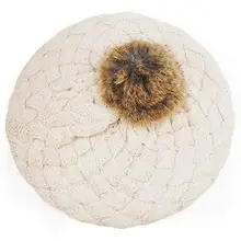 Зимние теплые Детские младенческой шапка связанная крючком одежда для детей девочек-бежевый