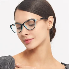 Прозрачные линзы, оправа, женские ретро кошачий глаз, Роскошные Алмазные поддельные очки, компьютерные прозрачные линзы, очки, модные глаз, стекло