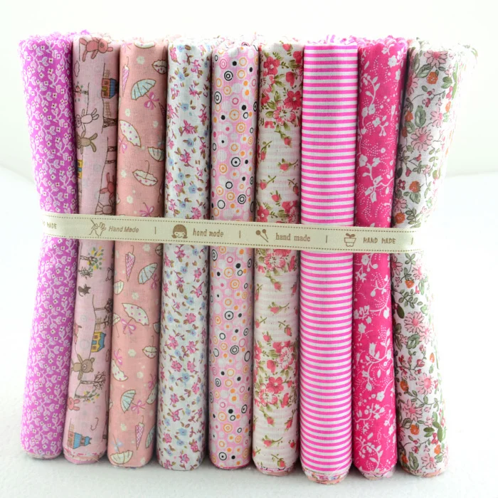 50CMx50CM 9 Designs Assorted &quotCute Pink&quot Cotton Fabric Fat Quaters Tilda cloth Quilting scrapbooking Patchwork W3B5 1|designer cloths|cotton