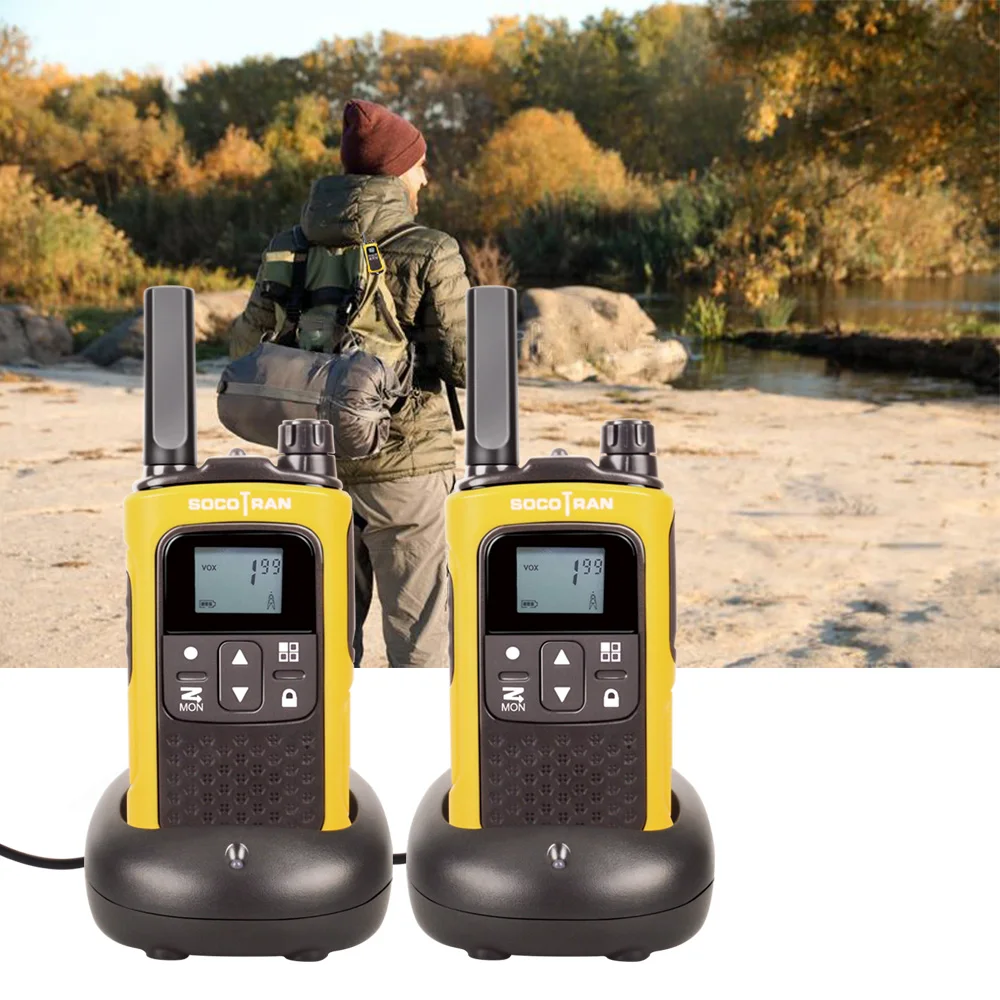 Лицензия FRS/GMRS Walkie Talkies двухстороннее радио с перезаряжаемой батареей 0,5 Вт 22CH VOX ЖК-экран Socotran T80