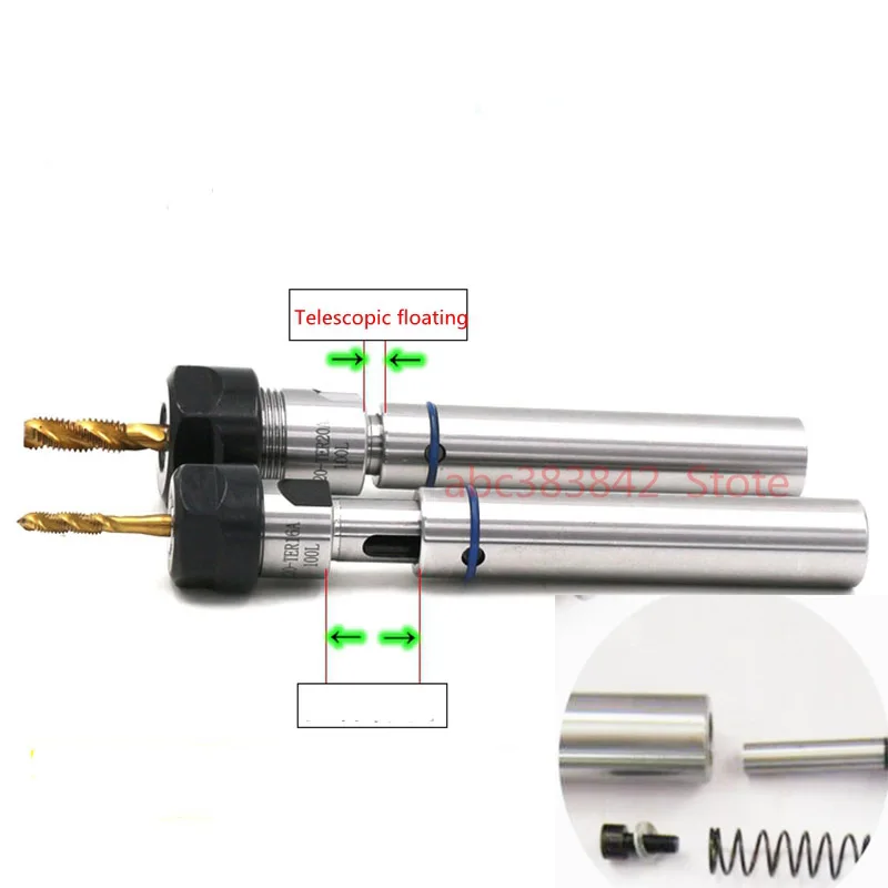 iCarbide C20 TER20 80L Straight Shank Floating Tapping Collet Chuck CNC TOOL