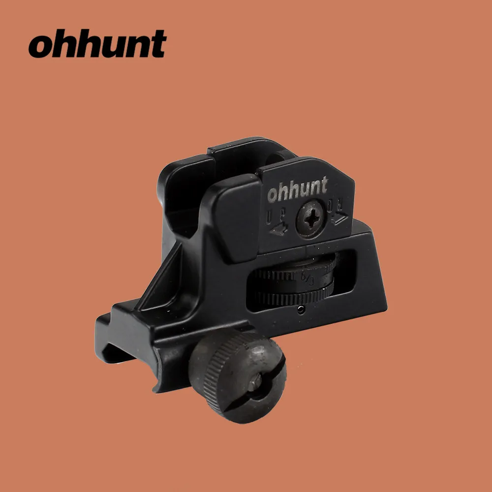 

ohhunt Hunting Accessories Detachable Compact Rear Sight Full Elevation Windage Adjustment with Picatinny Weaver Rail Mount