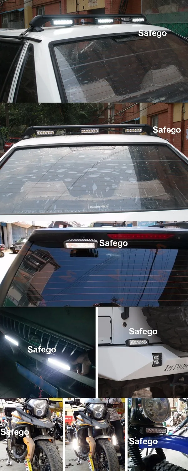4 шт. Safego светодиодный дневный светильник drl 18 Вт рабочий для вождения автомобиля