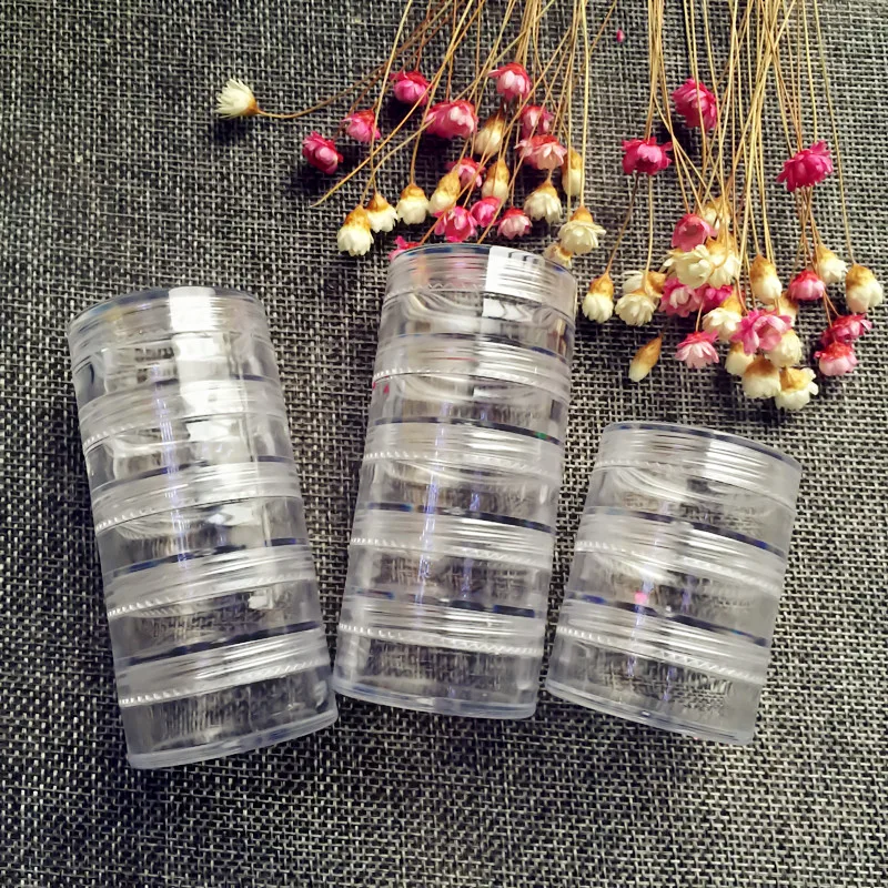 

10pcs/lot 2-10 x 10g Plastic Cream Jar Refillable Bottle Portable Eyeshadow Cosmetic Container Stackable Travel Cosmetic Kit