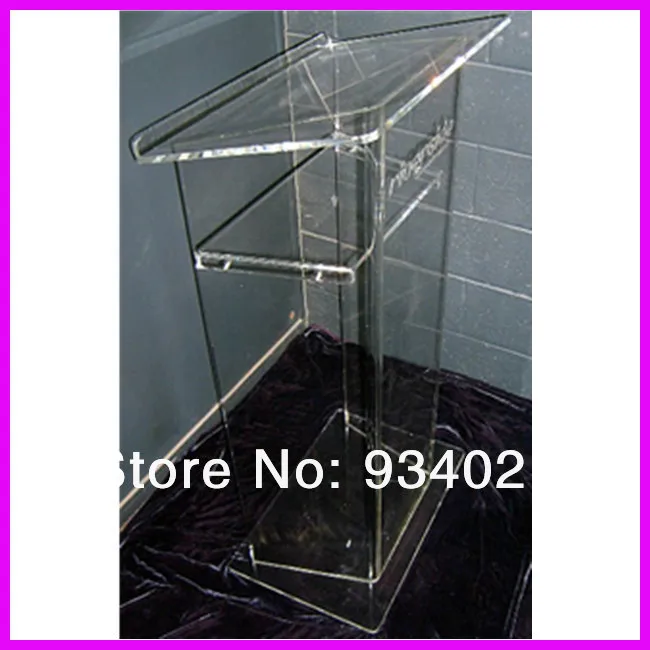 

Clear Acrylic podium reception table transparent podium to speak desk company cashier Unit School Supplies