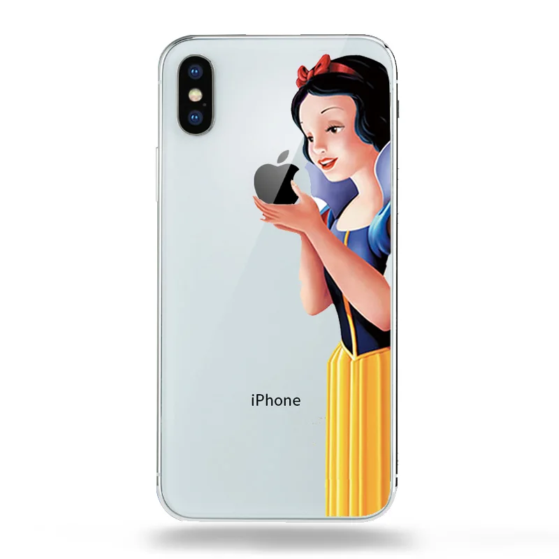 واضح الأميرة سنو وايت سندريلا حورية البحر سيليكون حقيبة لهاتف أي فون XS ماكس XR X 10 8 7 6 6 s زائد Pokemons الذهاب Pikachue غطاء