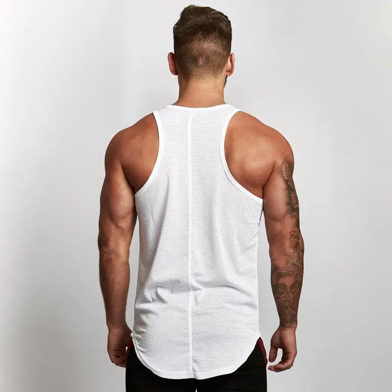 Мужская майка для бодибилдинга Stringer Tanktop Спортивная тренажерного зала бега VQ