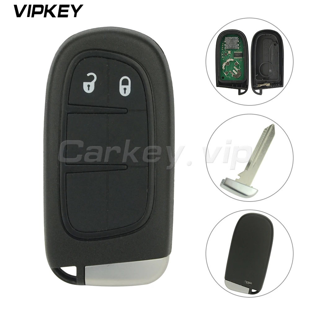 Remotekey GQ4-54T Smart Car Remote Key For Dodge Chrysler Jeep Cherokee 2014 2015 2016 2017 2 Button 434MHz Keyless Car Key remotekey emergency key blade smart prox remote fob key insert for acura ilx mdx rdx rlx tlx 2014 2015 2016 2017