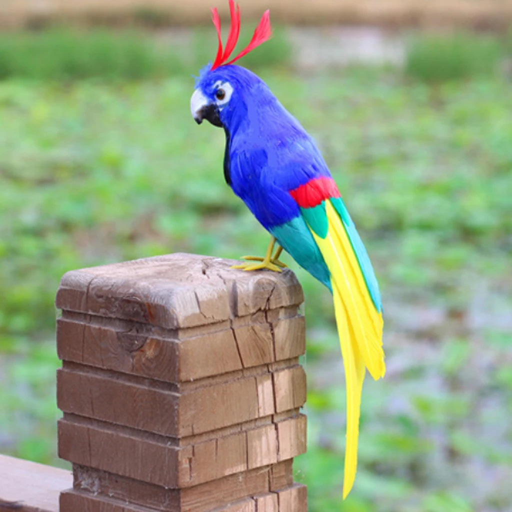 Simulation Parrot Model Artificial Feather Bird Animal Figurine Home Garden Sculptures Yard Law Ornament Decor Fancy Dress Party