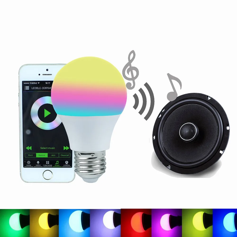 Bluetooth Smart LED Light Bulb 4.5W RGBW 4.0 Smartphone Controlled E27