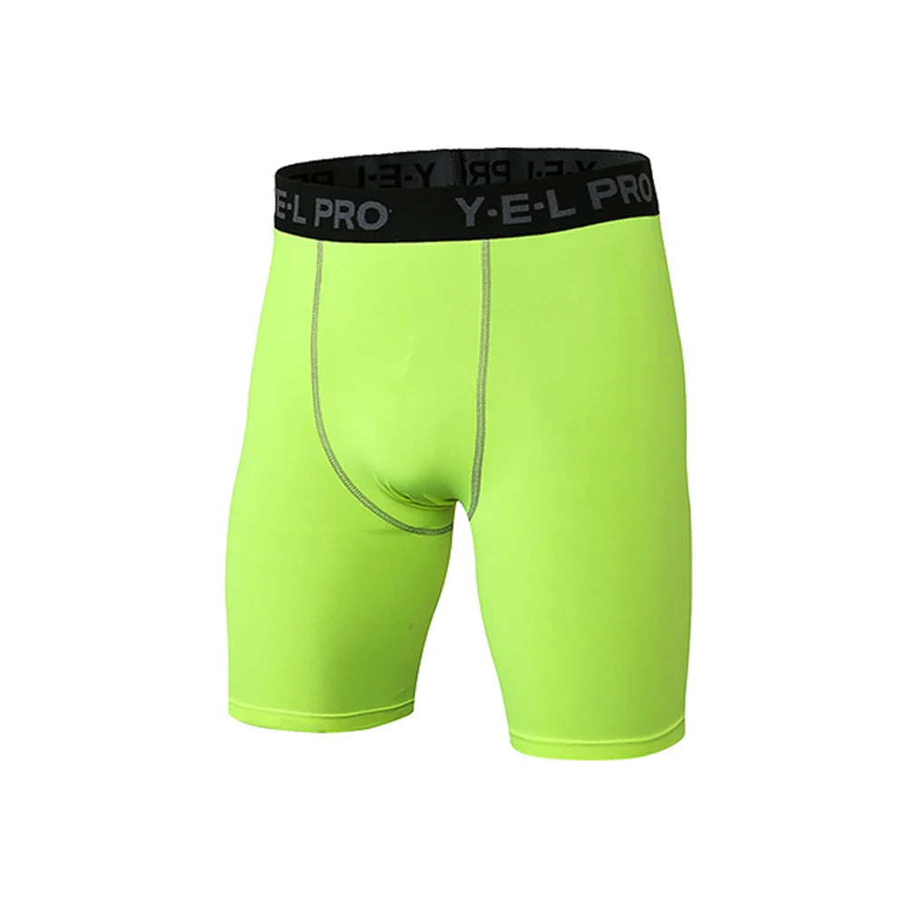 Мужские спортивные шорты быстросохнущие эластичные облегающие спортивные штаны для тренировок BHD2 - Цвет: Зеленый