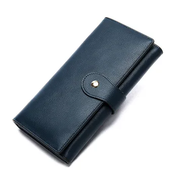 

Nesitu High Quality Vintage Long Red Green Blue Golden Genuine Leather Men Women Clutch Bag Wallets Female Purses M8303