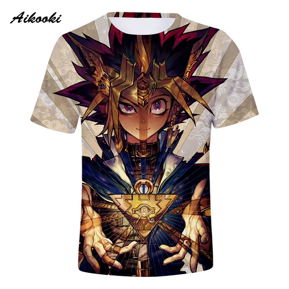 Aikooki Yu Gi Oh Boy 3D Tshirt Coats Men Cotton Short Sleeve Tees