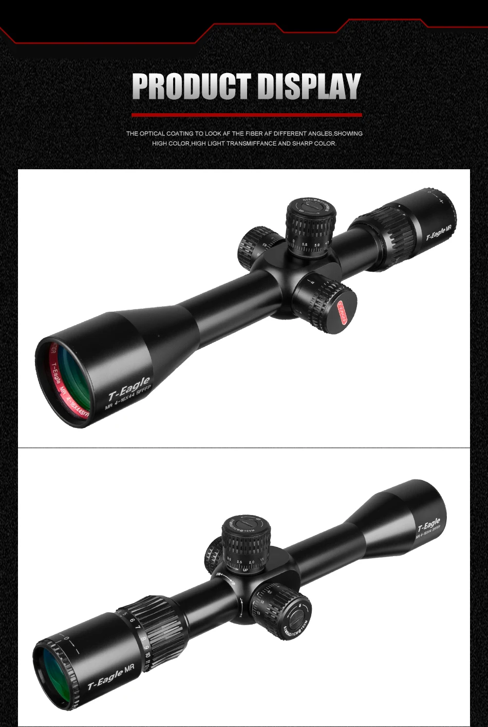 Rifles de Longo T-eagle Sfffp Escopo Mira Óptica Caça Riflescope Focagem Lateral Rifle Scope Sniper Alcance mr 4-16x44 Mod. 1271274 7 T-eagle mr sfffp 4-16x44 escopo mira óptica