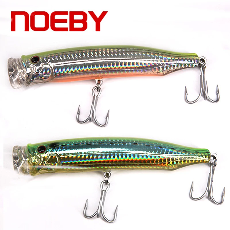 

Noeby Popper Lure 2PCS Artificial Bait Hard Lures Wobbler Top Water Fishing Lures with VMC Treble Hooks NBL9246U Free Shipping