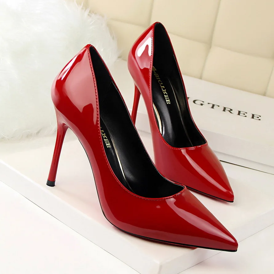 

Concise slim high heel Pointed toe Super High-heels women shoes Sexy Shallow mouth shoes elegant temperament OL women pump shoes