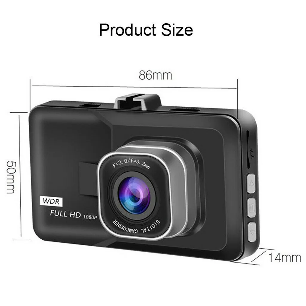 1080P HD 3 дюймов Видеорегистраторы для автомобилей g-датчик автомобиля Камера Dash Cam спереди и сзади Камера Запись вождения Регистраторы