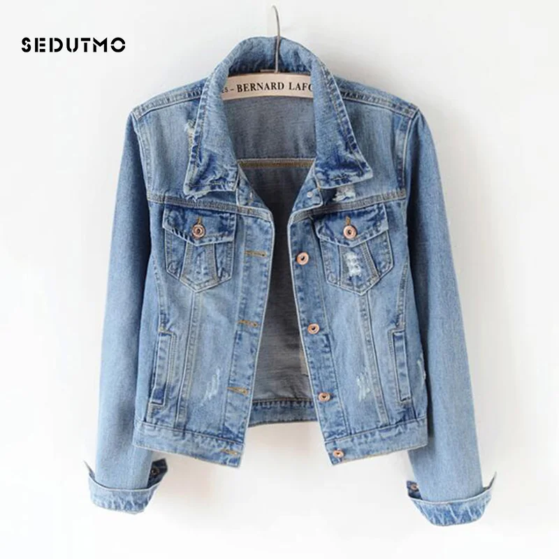 Very best SEDUTMO 2018 Plus Size 5XL Denim Jacket Women Boyfriend Jean Coat Streetwear Harajuku Vintage Autum