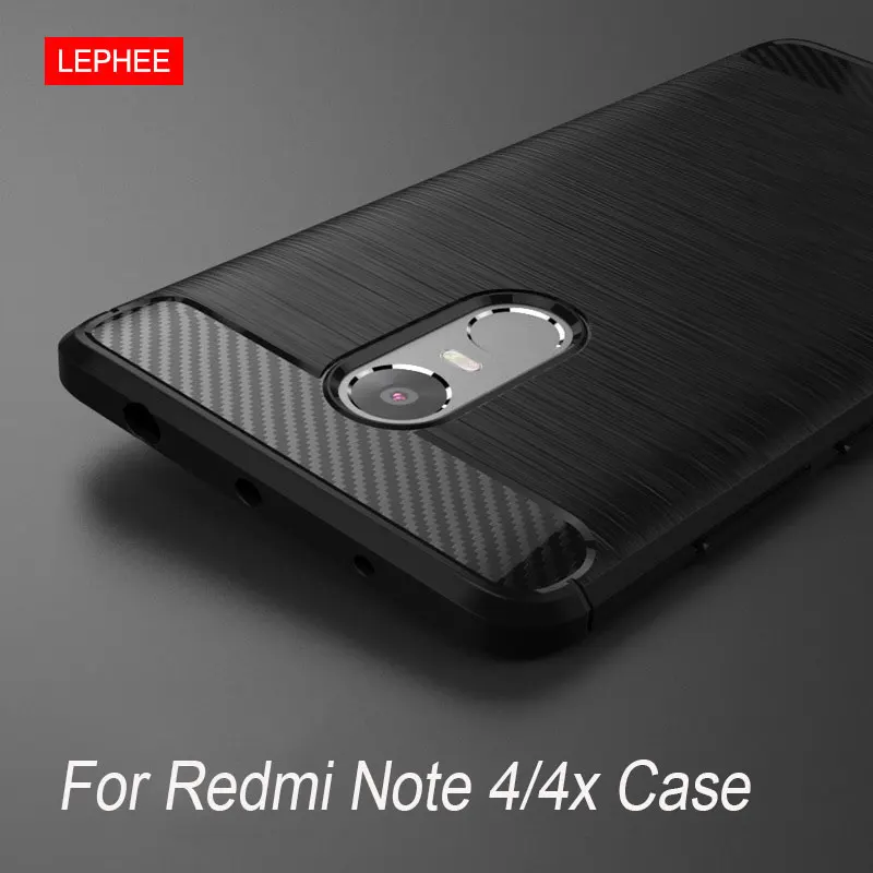 

For Xiaomi Redmi Note 4 Case For Redmi Note 4X Pro Cover Silicone Soft TPU Brushed Carbon Fiber For Redmi 4X Global Version