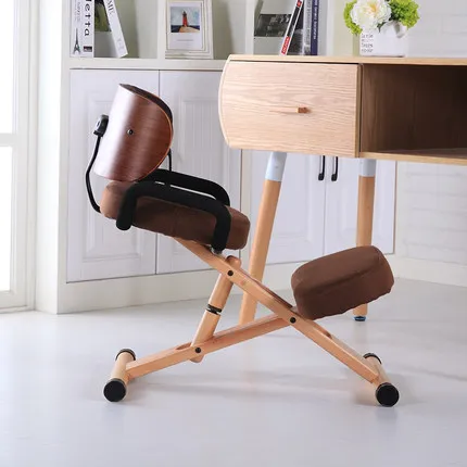 

Best Quality Height Adjustable Wood Office Kneeling Posture Chair Ergonomic Kneeling Chair with Backrest and Handle Office Chair