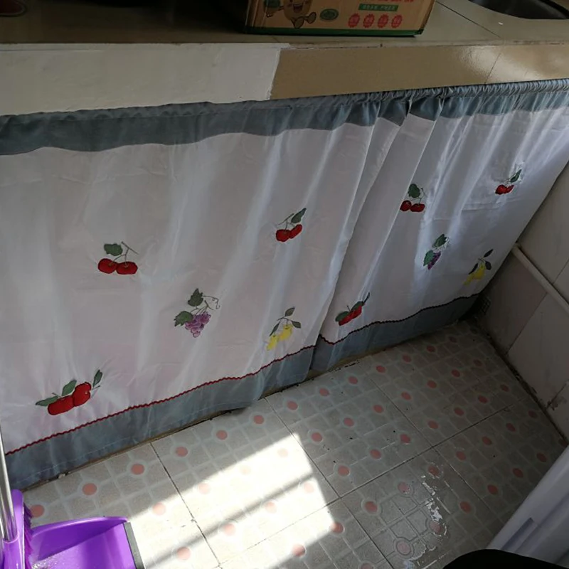 2 шт. 75x76 см деревенский фрукты вышитые короткие Кухонная штора кафе занавес хлопок небольшой кухни Шторы окна подзоры
