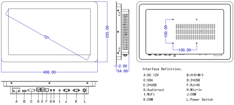 Новое поступление встроенные компьютеры жк-Сенсорный экран Разрешение 1366*768 intel i5 6200U 2,3 ГГц промышленного все в одном ПК с 4 ГБ DDR4
