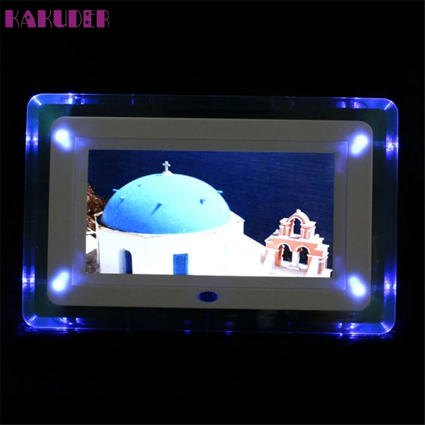 High Quality New 7 Remote Control TFT-LCD Digital Photo Movies Frame MP3 Player Alarm Clock LED Light Flashing professional 10 tft lcd digital photo movies frame mp4 player alarm clock remote