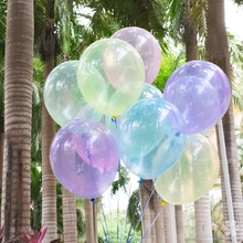 100 шт/партия цветные хрустальные воздушные шары 10 дюймов круглые прозрачные латексные воздушные шары Свадебные dero гелиевый надувной шар