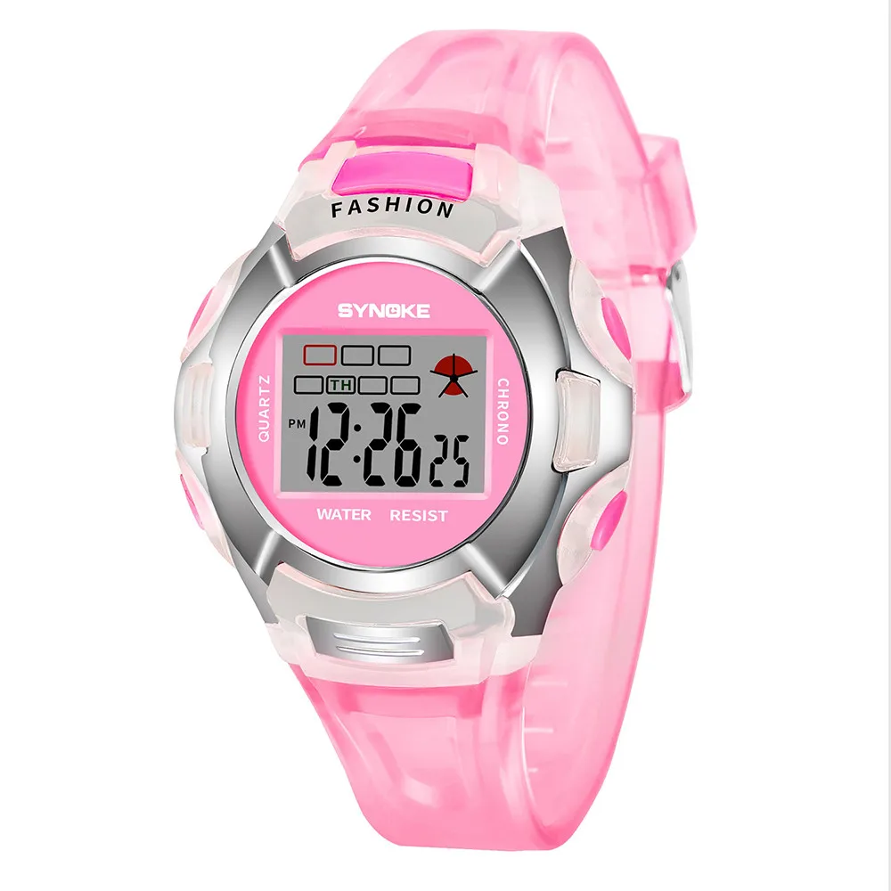 Топ-новый для мальчиков студент Водонепроницаемый спортивные часы светодио дный Digital Date Часы Наручные детские часы цифровые часы